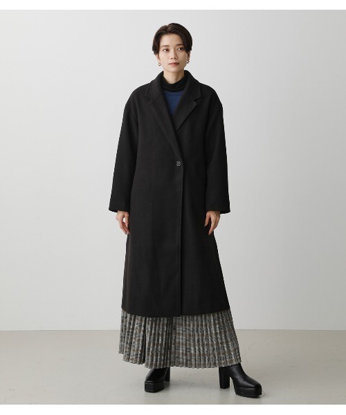 AZUL by moussy（アズールバイマウジー）の「WASHABLE CHESTER LONG COAT/ウォッシャブルチェスターロングコート（その他アウター・レディース・ブラック/ライトベージュ/グリーン系その他・MEDIUM/SMALL）」の10枚目の写真