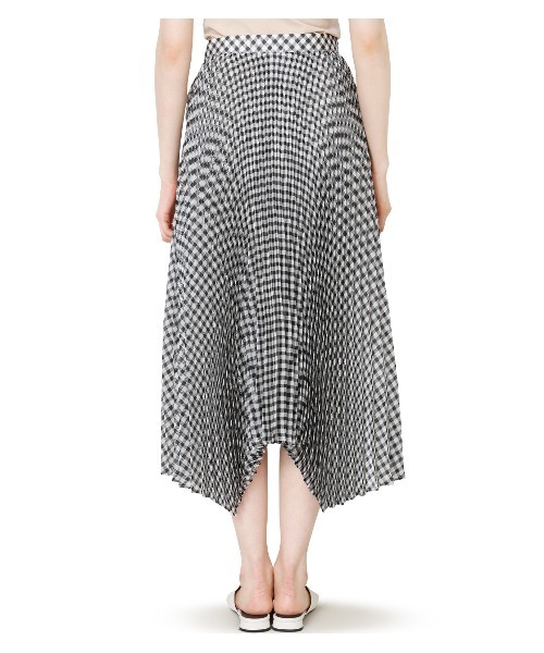 LE CIEL BLEU(ルシェルブルー)の「Sheer Gingaham Pleated Skirt(スカート・レディース・ブラック/ブラウン・38/34/36)」の6枚目の写真