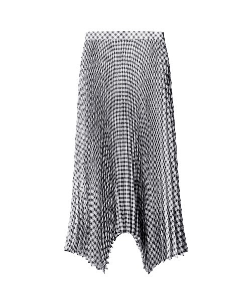 LE CIEL BLEU(ルシェルブルー)の「Sheer Gingaham Pleated Skirt(スカート・レディース・ブラック/ブラウン・38/34/36)」の3枚目の写真