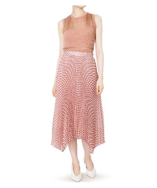 LE CIEL BLEU(ルシェルブルー)の「Sheer Gingaham Pleated Skirt(スカート・レディース・ブラック/ブラウン・38/34/36)」の16枚目の写真