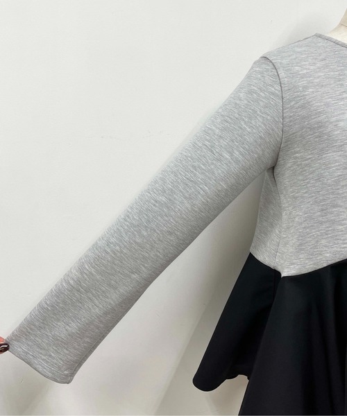 PICCIN（ピッチン）の「肩パール裾アシメ切替プルオーバー（Tシャツ/カットソー・レディース・ライトグレー/ブラック・M）」の18枚目の写真