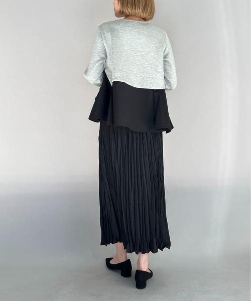 PICCIN（ピッチン）の「肩パール裾アシメ切替プルオーバー（Tシャツ/カットソー・レディース・ライトグレー/ブラック・M）」の12枚目の写真