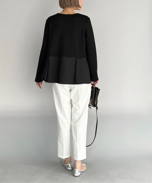 PICCIN（ピッチン）の「肩パール裾アシメ切替プルオーバー（Tシャツ/カットソー・レディース・ライトグレー/ブラック・M）」の17枚目の写真