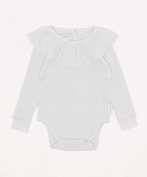 piupiuchick(ピュウピュウチック)の「piupiuchick / ワッフル ロングスリーブボディ(Tシャツ/カットソー・キッズ・ライトグレー・24M)」の1枚目の写真