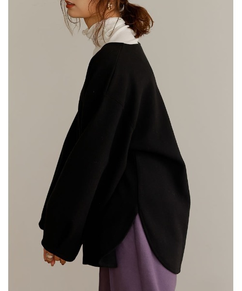 Re:EDIT（リエディ）の「軽くて暖かいリサイクルストレッチ圧縮ニットソー深Vネックプルオーバー（その他トップス・レディース・ブラック/グレー系その他/ブルー/ベージュ・MEDIUM/LARGE）」の5枚目の写真