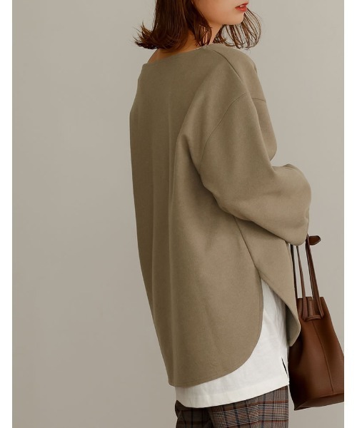 Re:EDIT（リエディ）の「軽くて暖かいリサイクルストレッチ圧縮ニットソー深Vネックプルオーバー（その他トップス・レディース・ブラック/グレー系その他/ブルー/ベージュ・MEDIUM/LARGE）」の11枚目の写真