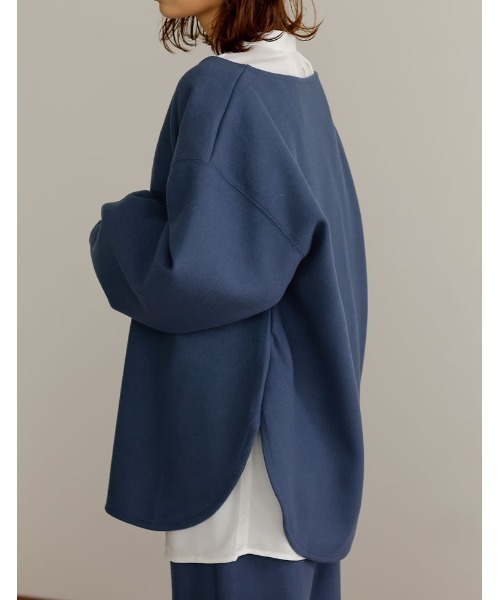 Re:EDIT（リエディ）の「軽くて暖かいリサイクルストレッチ圧縮ニットソー深Vネックプルオーバー（その他トップス・レディース・ブラック/グレー系その他/ブルー/ベージュ・MEDIUM/LARGE）」の18枚目の写真