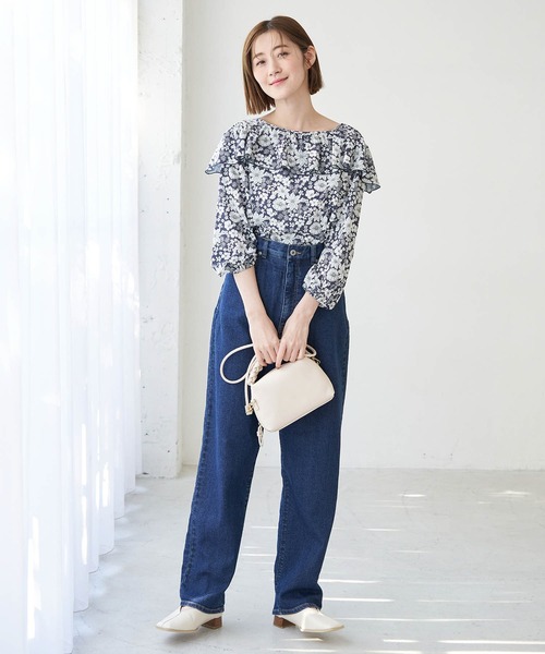 ROPE' PICNIC(ロペピクニック)の「ラッフルデザインブラウス(シャツ/ブラウス・レディース・ネイビー/オフホワイト/イエロー・38)」の15枚目の写真