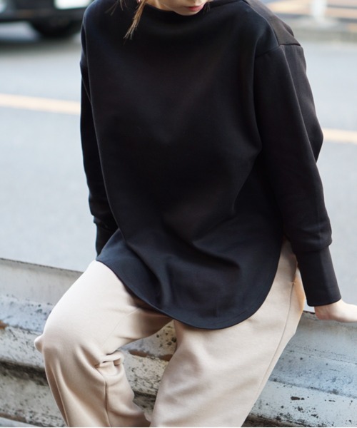made in standard （メイドインスタンダード）の「MADE IN STANDARD/メイドインスタンダード SET-UP TOPS（Tシャツ/カットソー・レディース・ベージュ/ブラック・ONE SIZE）」の5枚目の写真