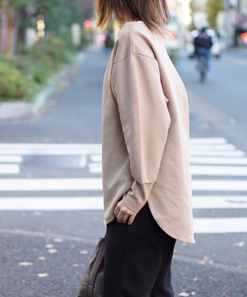 made in standard （メイドインスタンダード）の「MADE IN STANDARD/メイドインスタンダード SET-UP TOPS（Tシャツ/カットソー・レディース・ベージュ/ブラック・ONE SIZE）」の11枚目の写真