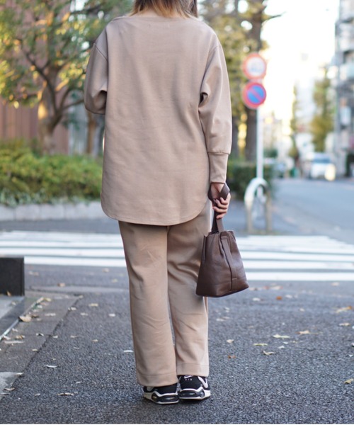 made in standard （メイドインスタンダード）の「MADE IN STANDARD/メイドインスタンダード SET-UP TOPS（Tシャツ/カットソー・レディース・ベージュ/ブラック・ONE SIZE）」の6枚目の写真