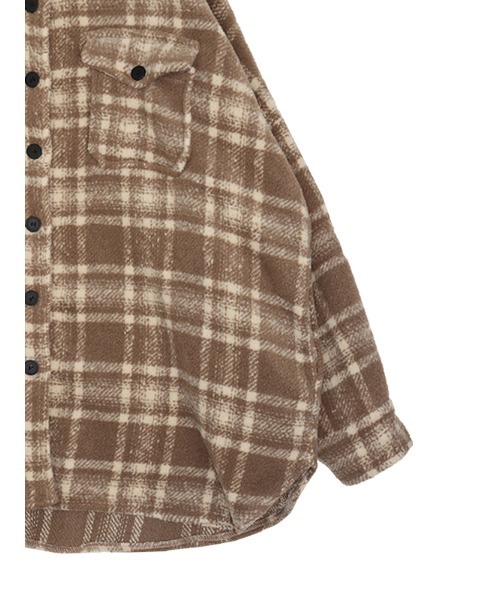 ACYM(アシーム)の「Over check shirt ジャケット(テーラードジャケット・レディース・ベージュ/チャコールグレー・FREE)」の12枚目の写真