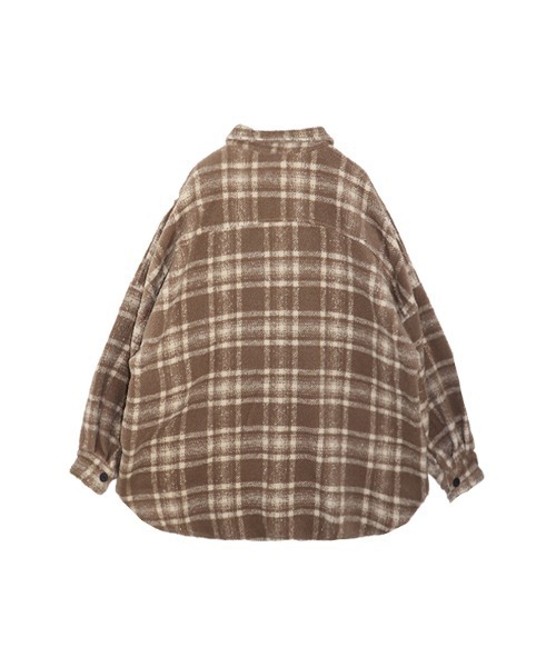 ACYM(アシーム)の「Over check shirt ジャケット(テーラードジャケット・レディース・ベージュ/チャコールグレー・FREE)」の11枚目の写真