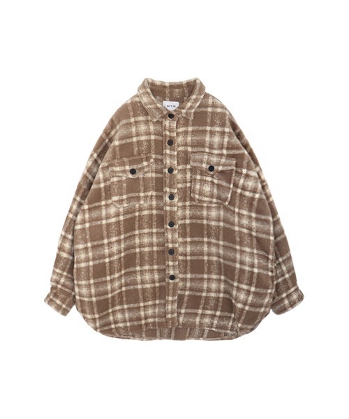 ACYM(アシーム)の「Over check shirt ジャケット(テーラードジャケット・レディース・ベージュ/チャコールグレー・FREE)」の10枚目の写真