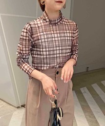 CAPRICIEUX LE'MAGE | 【AgAwd/アガウド】シアーチェックハイネックTシャツ(Tシャツ/カットソー)
