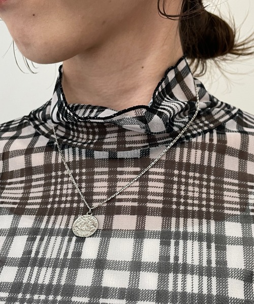 CAPRICIEUX LE'MAGE（カプリシューレマージュ）の「【AgAwd/アガウド】シアーチェックハイネックTシャツ（Tシャツ/カットソー・レディース・ブラック/ブラウン・FREE）」の10枚目の写真