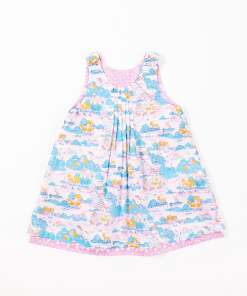 うさぎとひよこのプリントジャンパースカート うさぎとひよこの