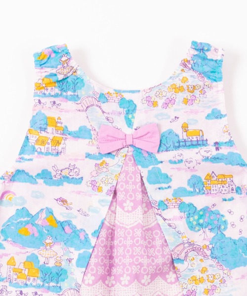 KP（ケーピー）の「おさんぽプリントとレースプリントのリバーシブルジャンパースカート(110-130cm)（ジャンパースカート・キッズ・オフホワイト/ピンク・110cm/120cm/130cm）」の9枚目の写真