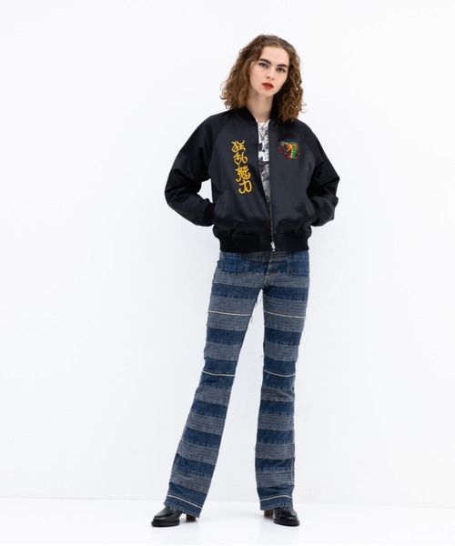 HYSTERIC GLAMOUR（ヒステリックグラマー）の「HG TIGER刺繍 スカジャン（スカジャン・レディース・ブラック/マジェンタ・SMALL/MEDIUM）」の11枚目の写真