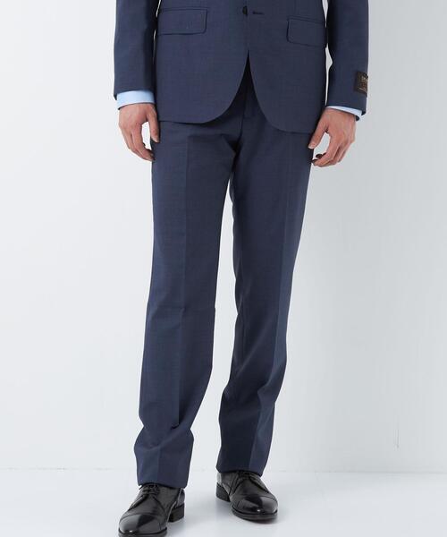 green label relaxing（グリーンレーベルリラクシング）の「＜DRAGO（ドラゴ）＞トロ無地 HX ノープリーツ スーツパンツ（スーツパンツ・メンズ・ダークブラウン/ロイヤルブルー・76ｃｍ/80ｃｍ/84ｃｍ/88ｃｍ/92cm/72cm）」の2枚目の写真