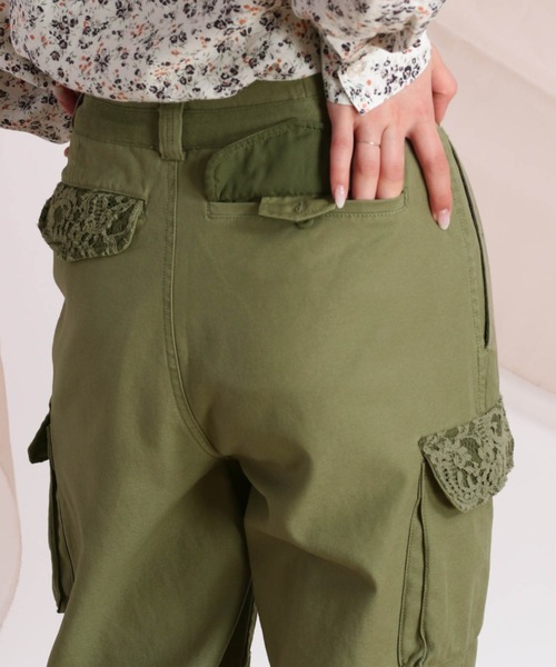 cepo（セポ）の「レースキリカエカーゴパンツ（カーゴパンツ・レディース・オフホワイト/オリーブ・M）」の16枚目の写真