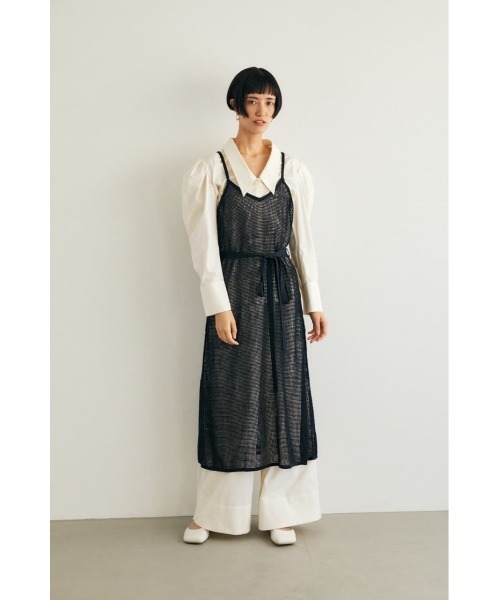 M_（エムアンダーバー）の「【M_】MESH KNIT ドレス（ワンピース・レディース・ブラック/ブラウン/ライトグリーン・FREE）」の4枚目の写真