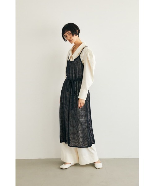 M_（エムアンダーバー）の「【M_】MESH KNIT ドレス（ワンピース・レディース・ブラック/ブラウン/ライトグリーン・FREE）」の5枚目の写真