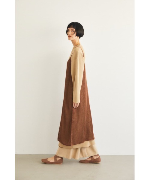 M_（エムアンダーバー）の「【M_】MESH KNIT ドレス（ワンピース・レディース・ブラック/ブラウン/ライトグリーン・FREE）」の11枚目の写真