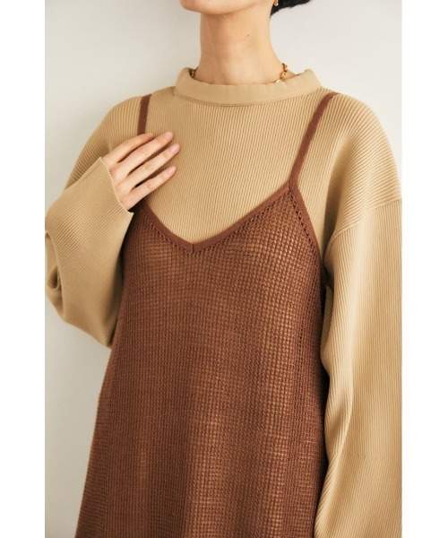 M_（エムアンダーバー）の「【M_】MESH KNIT ドレス（ワンピース・レディース・ブラック/ブラウン/ライトグリーン・FREE）」の13枚目の写真