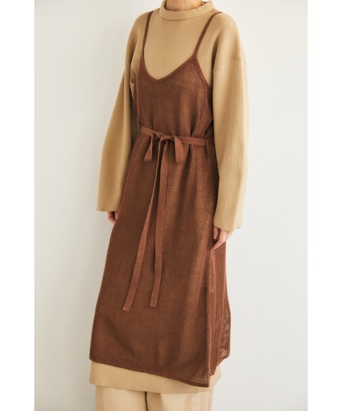 M_（エムアンダーバー）の「【M_】MESH KNIT ドレス（ワンピース・レディース・ブラック/ブラウン/ライトグリーン・FREE）」の15枚目の写真