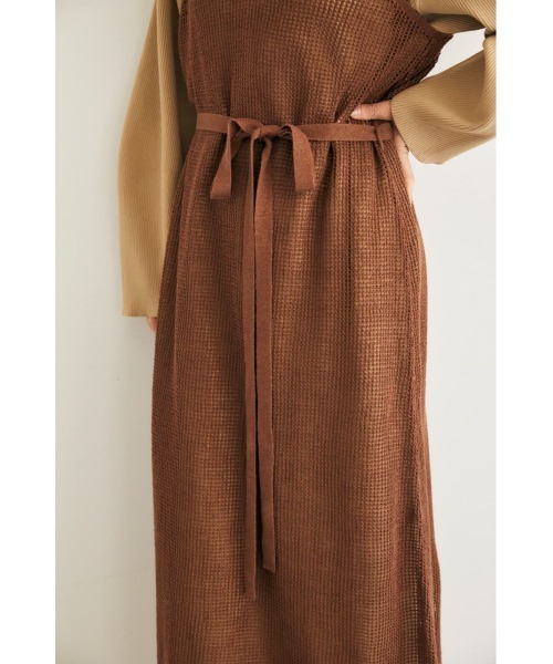 M_（エムアンダーバー）の「【M_】MESH KNIT ドレス（ワンピース・レディース・ブラック/ブラウン/ライトグリーン・FREE）」の16枚目の写真