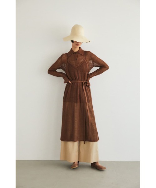 M_（エムアンダーバー）の「【M_】MESH KNIT ドレス（ワンピース・レディース・ブラック/ブラウン/ライトグリーン・FREE）」の17枚目の写真