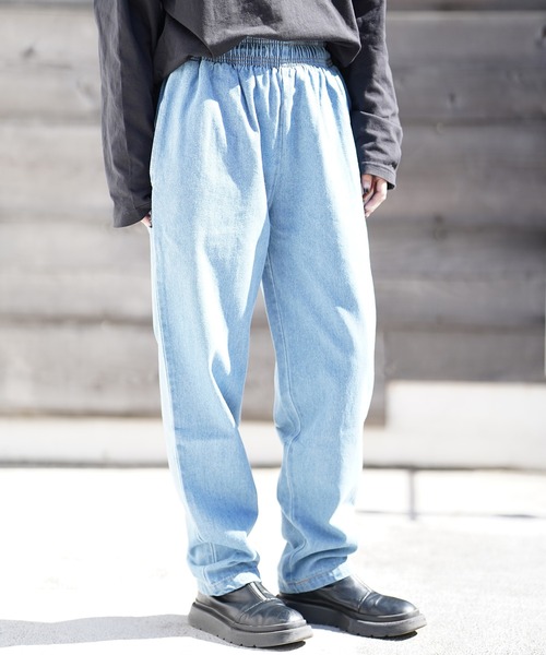 Cookman クックマン シェフパンツ イージーパンツ Denim Light Blue