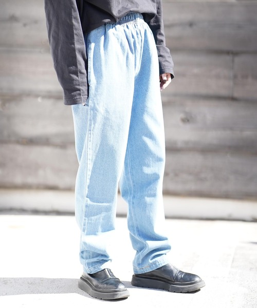 Cookman クックマン シェフパンツ イージーパンツ Denim Light Blue