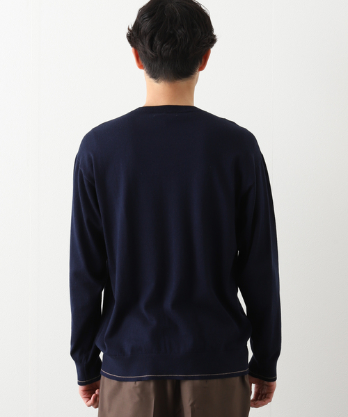 417 EDIFICE（フォーワンセブンエディフィス）の「ハイゲージライトウエイトプルオーバー（ニット/セーター・メンズ・ホワイト/ネイビー・SMALL/MEDIUM/LARGE）」の20枚目の写真