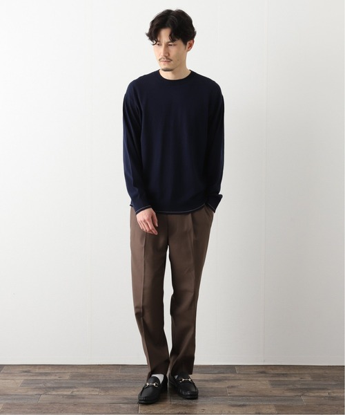 417 EDIFICE（フォーワンセブンエディフィス）の「ハイゲージライトウエイトプルオーバー（ニット/セーター・メンズ・ホワイト/ネイビー・SMALL/MEDIUM/LARGE）」の13枚目の写真