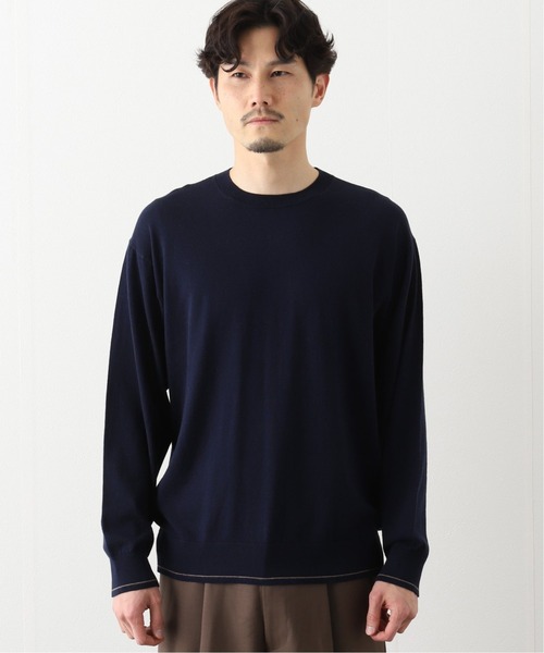 417 EDIFICE（フォーワンセブンエディフィス）の「ハイゲージライトウエイトプルオーバー（ニット/セーター・メンズ・ホワイト/ネイビー・SMALL/MEDIUM/LARGE）」の15枚目の写真