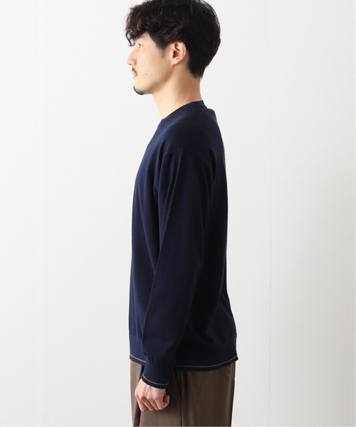 417 EDIFICE（フォーワンセブンエディフィス）の「ハイゲージライトウエイトプルオーバー（ニット/セーター・メンズ・ホワイト/ネイビー・SMALL/MEDIUM/LARGE）」の10枚目の写真