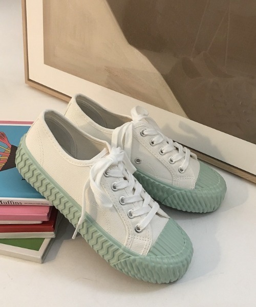 MANGROVE（マングローブ）の「ガムソールベーシックスニーカー（スニーカー・レディース・ホワイト/ライトブルー/ブラック/ベージュ/ミント/ホワイト×ブラック/ライトピンク/ホワイト×ブラウン・SMALL/MEDIUM/LARGE）」の6枚目の写真