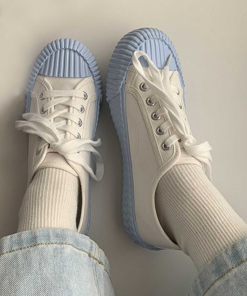 MANGROVE（マングローブ）の「ガムソールベーシックスニーカー（スニーカー・レディース・ホワイト/ライトブルー/ブラック/ベージュ/ミント/ホワイト×ブラック/ライトピンク/ホワイト×ブラウン・SMALL/MEDIUM/LARGE）」の14枚目の写真
