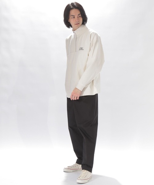 niko and...（ニコアンド）の「スタンドハーフジッププルオーバー（Tシャツ/カットソー・メンズ・ネイビー/オフホワイト/グリーン・MEDIUM/LARGE）」の4枚目の写真