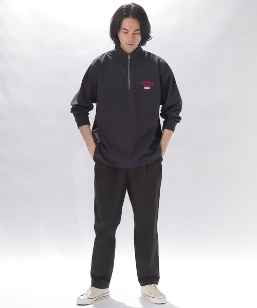 niko and...（ニコアンド）の「スタンドハーフジッププルオーバー（Tシャツ/カットソー・メンズ・ネイビー/オフホワイト/グリーン・MEDIUM/LARGE）」の6枚目の写真