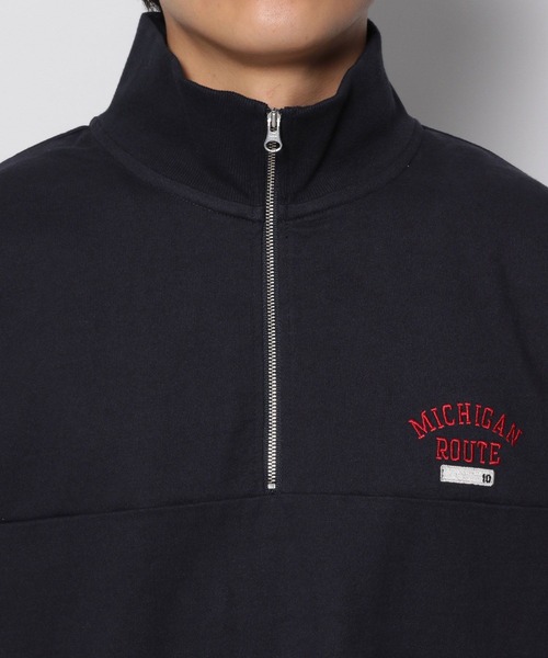 niko and...（ニコアンド）の「スタンドハーフジッププルオーバー（Tシャツ/カットソー・メンズ・ネイビー/オフホワイト/グリーン・MEDIUM/LARGE）」の10枚目の写真