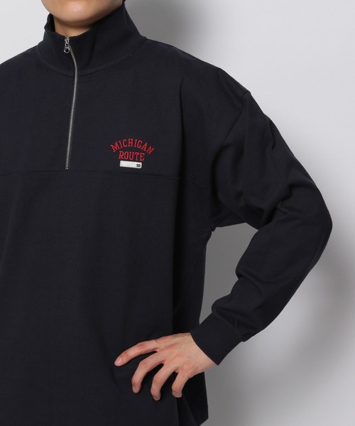 niko and...（ニコアンド）の「スタンドハーフジッププルオーバー（Tシャツ/カットソー・メンズ・ネイビー/オフホワイト/グリーン・MEDIUM/LARGE）」の11枚目の写真