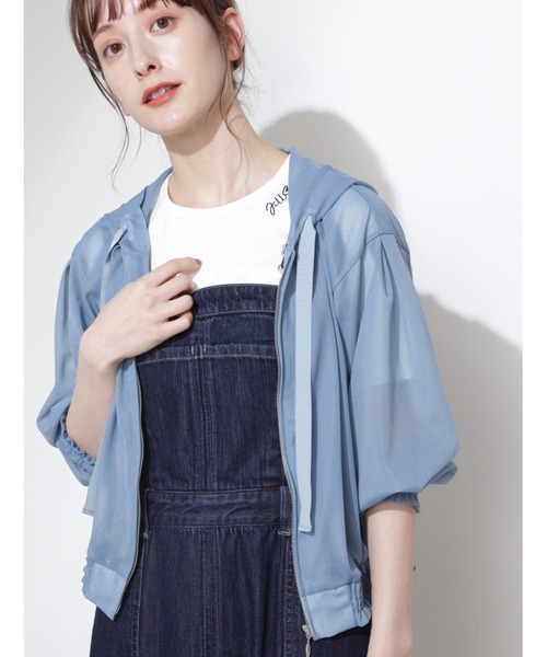 JILL STUART(ジルスチュアート)の「◆シアーフーディー(ブルゾン・レディース・ブルー/ホワイト/ブラック・FREE)」の3枚目の写真