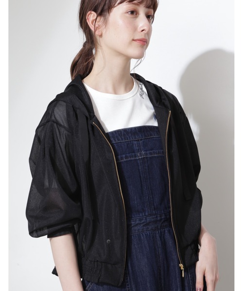 JILL STUART(ジルスチュアート)の「◆シアーフーディー(ブルゾン・レディース・ブルー/ホワイト/ブラック・FREE)」の2枚目の写真