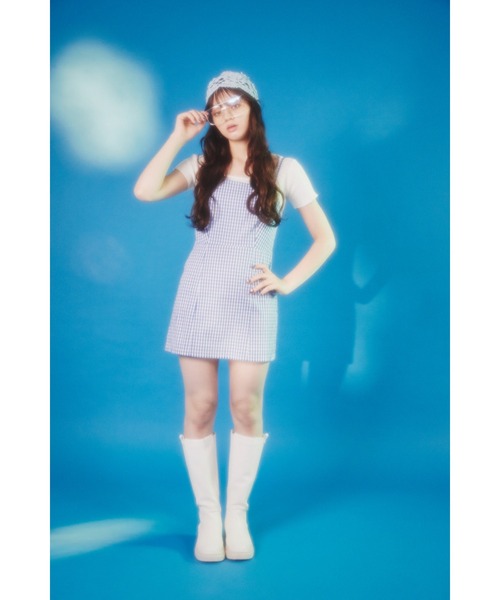 WC（ダブル シー）の「ギンガムミニキャミワンピース（ワンピース・レディース・ブラック/ピンク/ブルー/グリーン・FREE）」の8枚目の写真