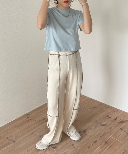 wee9s(ウィークス)の「relax wafflel pants / リラックスワッフルパンツ(スウェットパンツ・レディース・ホワイト/ブラック・FREE)」の19枚目の写真