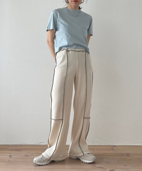 wee9s(ウィークス)の「relax wafflel pants / リラックスワッフルパンツ(スウェットパンツ・レディース・ホワイト/ブラック・FREE)」の18枚目の写真