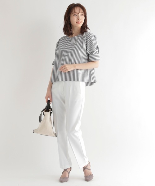 ブラウス シャツ ストライプシャツ レディース Andemiu（アンデミュウ）の「ストライプシャツ275478（シャツ